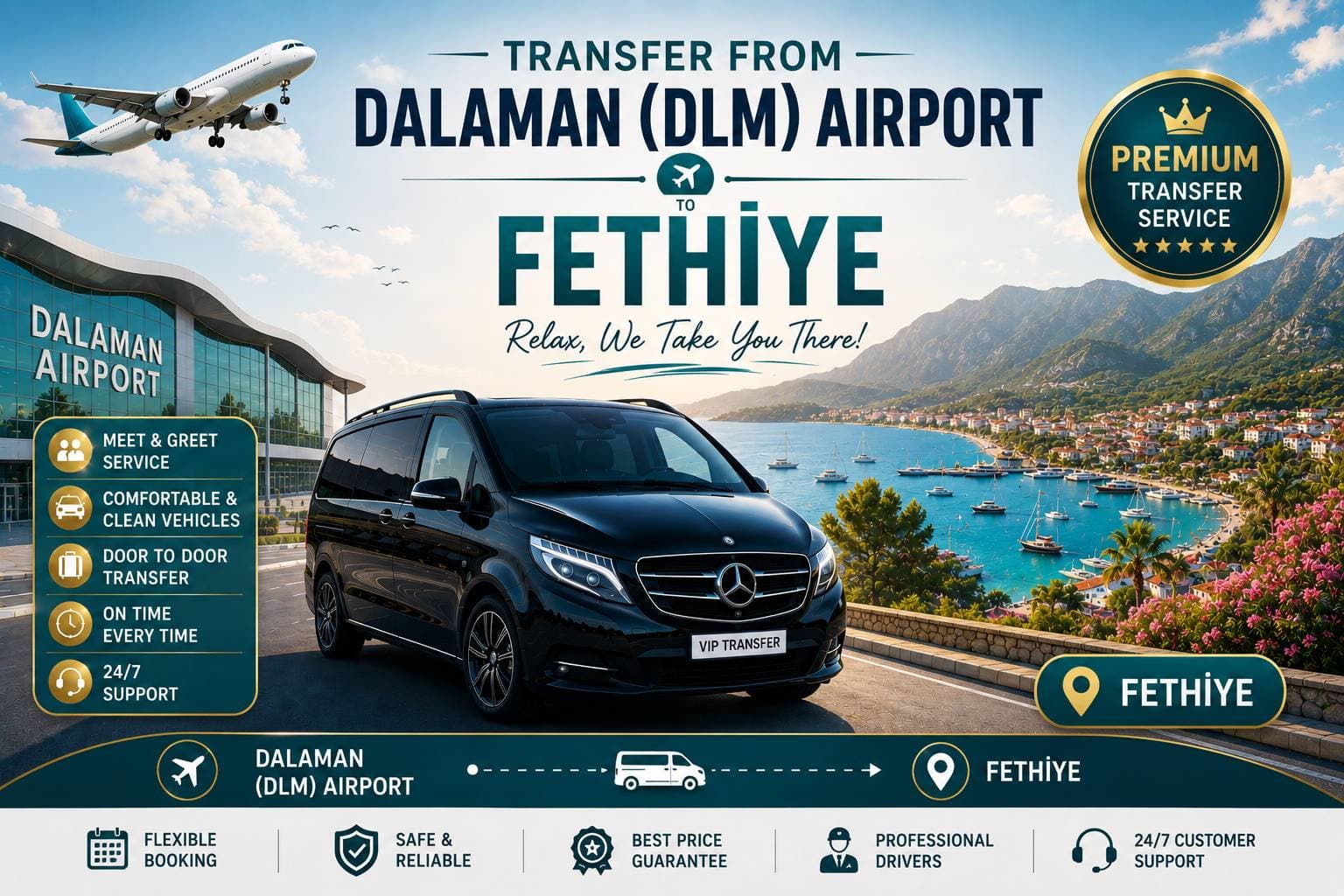 Transfer from Dalaman (DLM) Airport to Fethiye