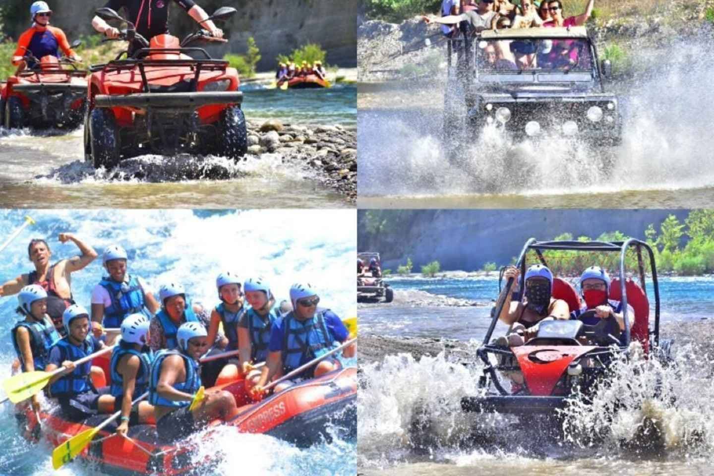 Alanya 3'ü 1 Arada Macera: Rafting + Zipline + Buggy/Quad
