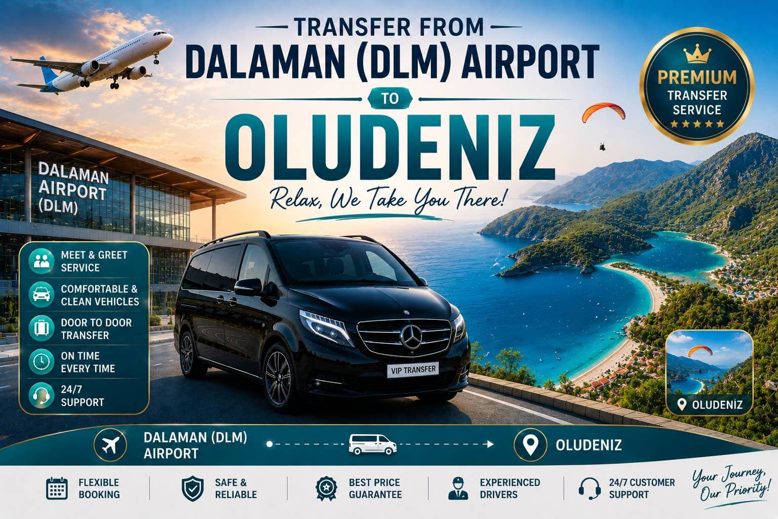 Transfer vom Flughafen Dalaman (DLM) nach Ölüdeniz